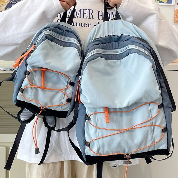 2024 New schoolbag for high school boys with a rope, large-capacity student backpack, high appearance level, lightweight travel small backpack full figure