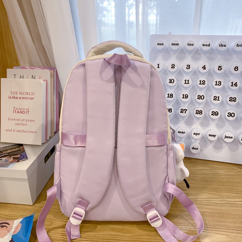 Junior high school student's college-style backpack for the back-to-school season, a fresh, sweet and color-blocking backpack for girls on campus Specification drawing