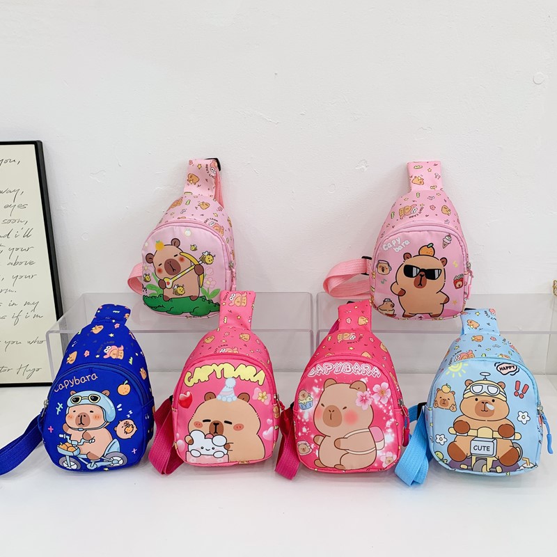 New trendy children's chest bag, cartoon and cute kindergarten crossbody bag, children's fashionable small change outdoor single-shoulder bag full figure