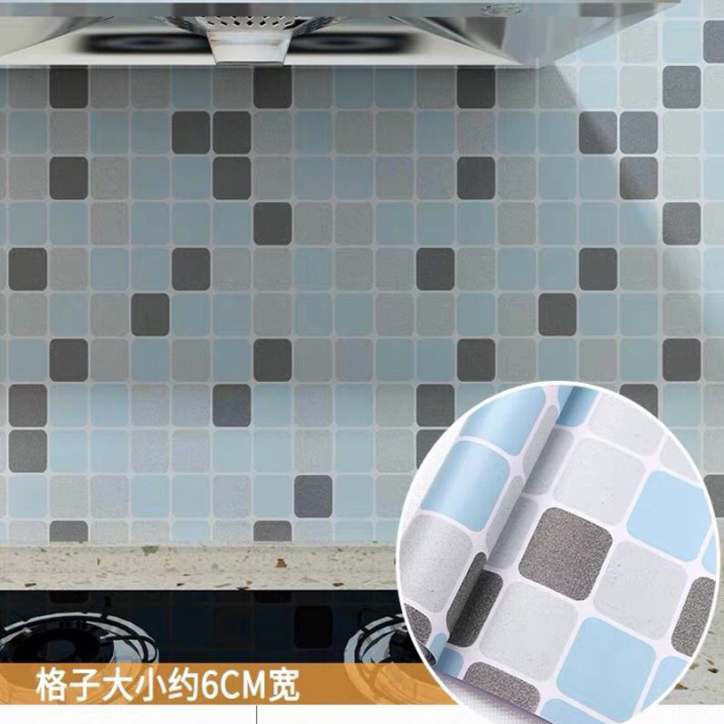 Waterproof self-adhesive wallpaper, kitchen oil-proof, bathroom and toilet wall stickers, balcony wall Mosaic and tile-like pattern stickers Specification drawing