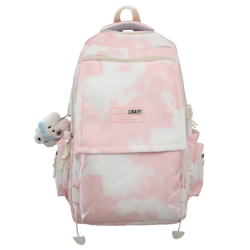Japanese-style InS-style tie-dyed schoolbags, large-capacity backpacks for female junior and senior high school students, and lightweight travel backpacks for college students Item Picture