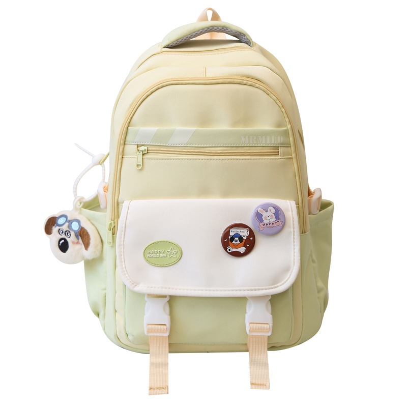 High-appearance-level, niche color-blocking schoolbag for junior high school girls and senior high school students, large-capacity Korean version of the ins school style backpack Item Picture