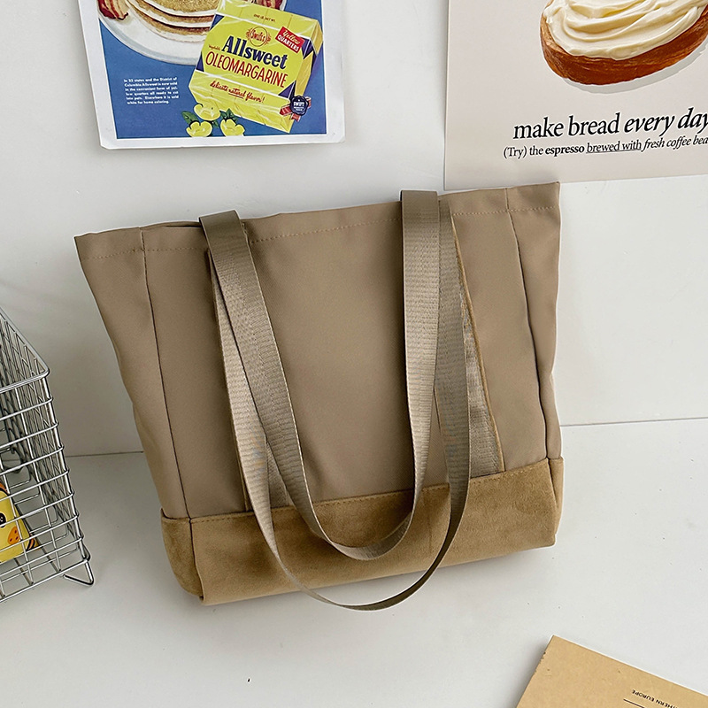 Simple single-shoulder bag for women, 2024 new versatile large-capacity tote bag, student class bag, commuting color-blocking handbag Specification drawing