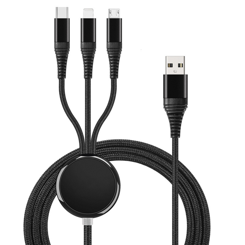 Two-to-three, six-in-one LogoLED light-emitting data charging cable bagged promotional exhibition corporate gift Item Picture