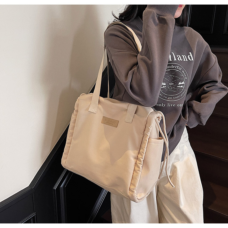 Large-capacity tote handbag, 2025 new style Korean laid-back style casual, simple and lightweight women's crossbody bag for shopping details Picture