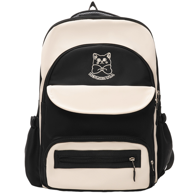 New cute children's spring outing and study backpack, high appearance level, contrasting colors, college style, junior and senior high school students' backpacks for girls Item Picture