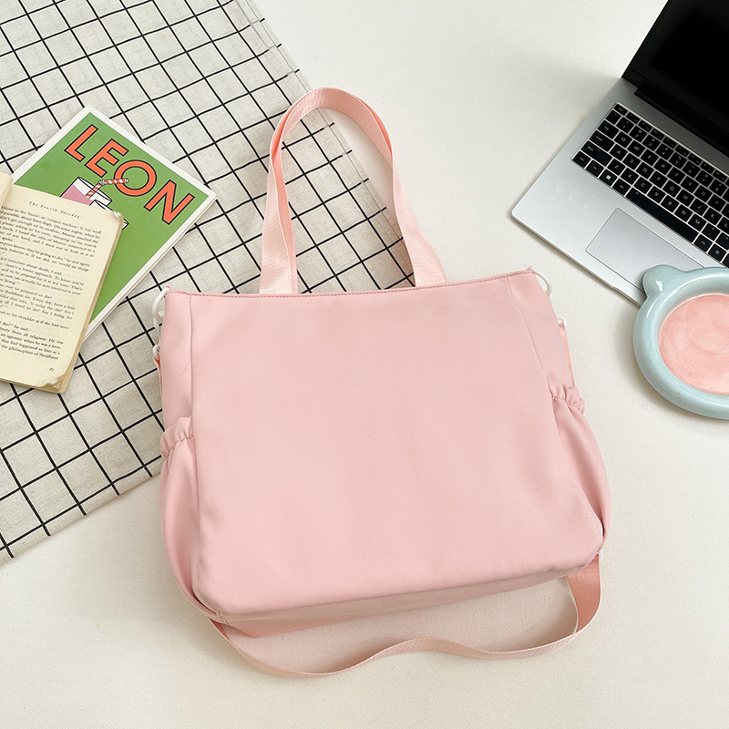 Korean style ins color-blocking student tote bag, tutorial bag, versatile crossbody bag, large-capacity class bag for primary school students, girls Specification drawing