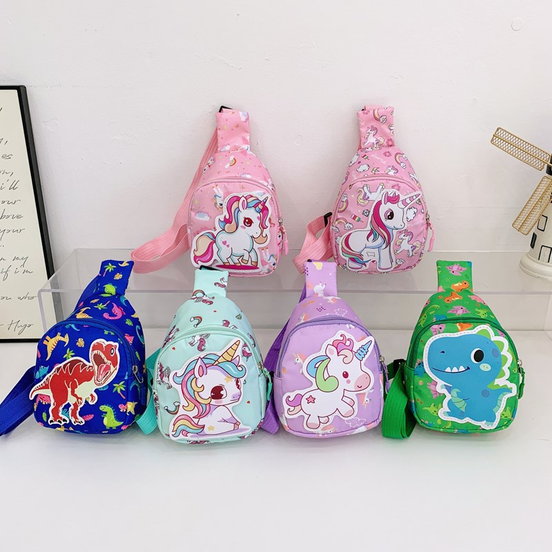 New boys' and girls' chest bags, Korean-style cute little girl single-shoulder bag, light and cool for going out, little boy crossbody bag full figure