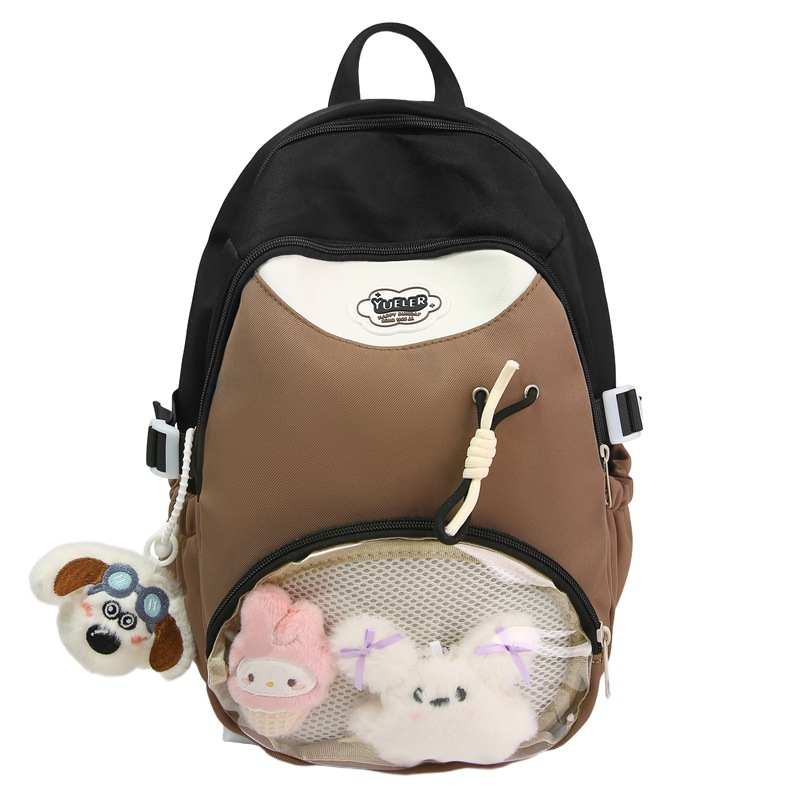 A new high-appearance-level Korean ins fresh and sweet color-blocking transparent balm bag with a large capacity for women Item Picture