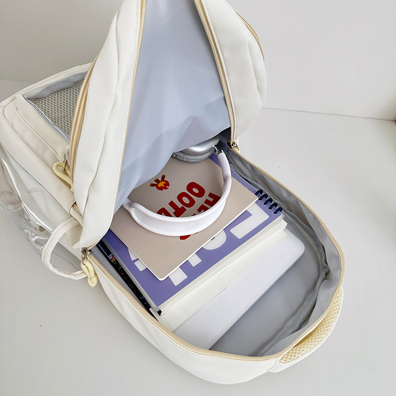 A new large-capacity backpack for junior and senior high school students, a fresh and sweet Japanese Instagram-style color-blocking bag Application Scenario