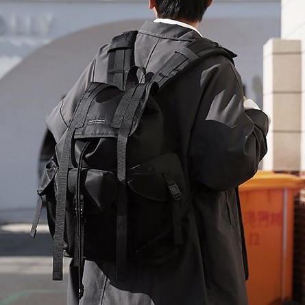 New Japanese streetwear brand backpacks: men's large-capacity schoolbags, women's student backpacks, computer bags, drawstring travel bags details Picture