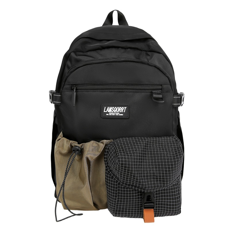 New high-appearation-level workwear-style backpacks for couples in contrasting colors, casual and simple cross-border travel and mountaineering, large-capacity backpacks Item Picture