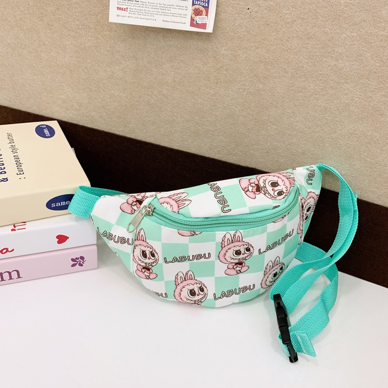 New Korean-style children's bags: cool and trendy cartoon boy and girl chest bags, cute princess crossbody bags, and little girl single-shoulder bags Specification drawing