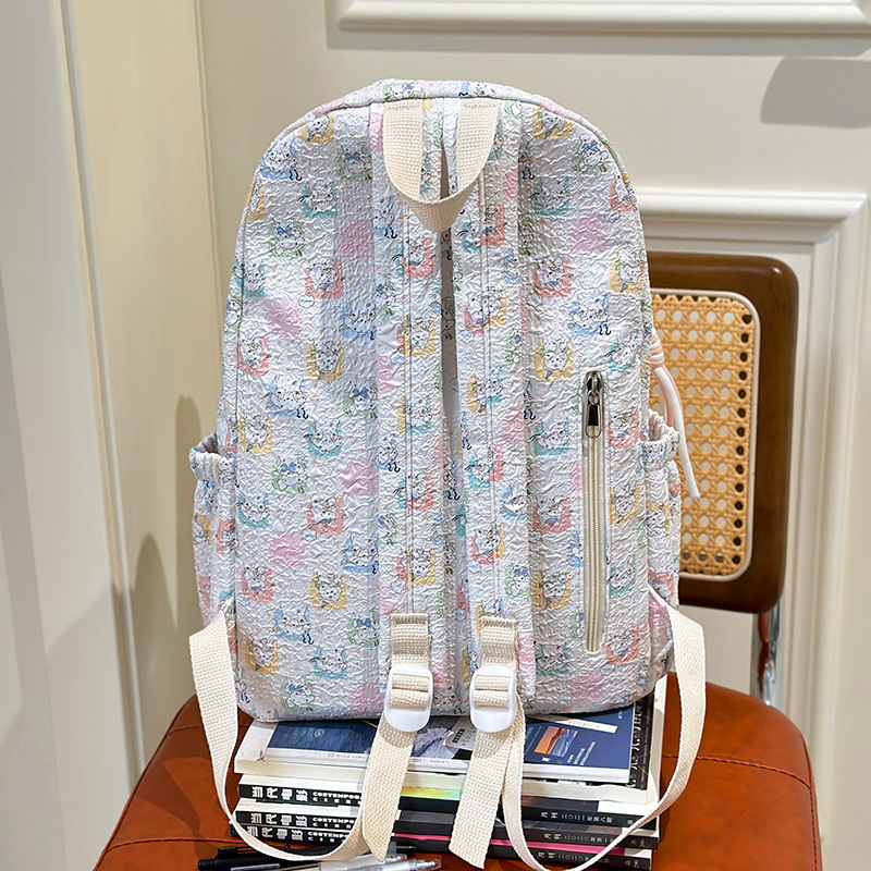 2025 New style, fresh, cute and sweet Korean style, versatile student schoolbag, lightweight travel backpack, casual backpack Specification drawing