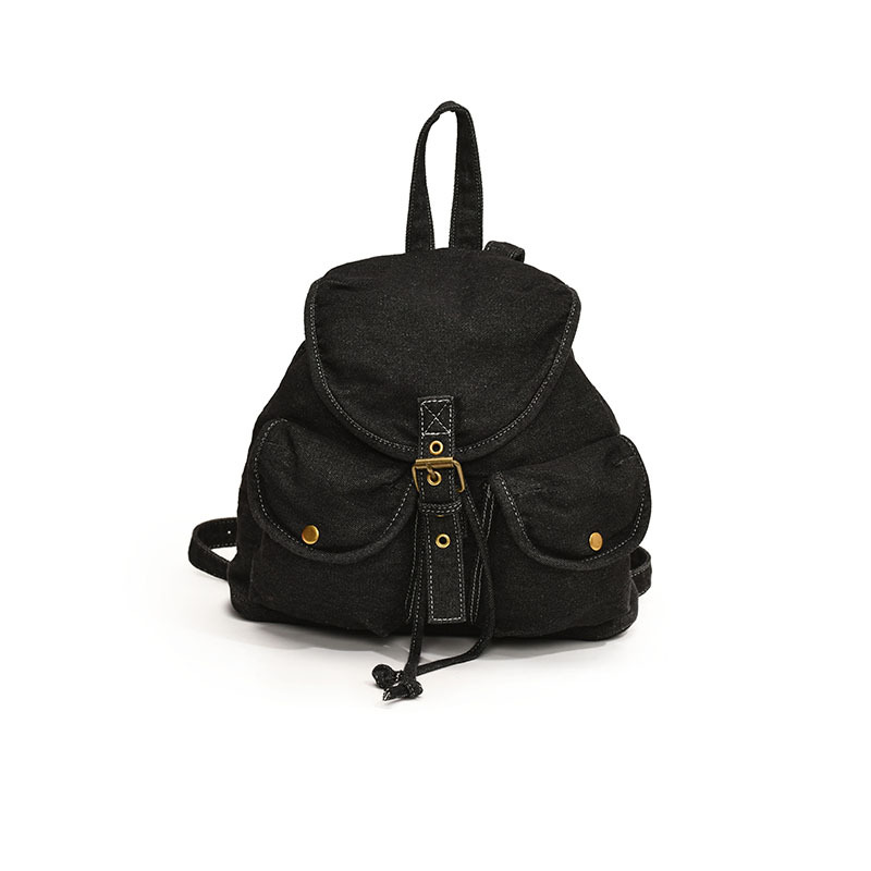 Denim schoolbag for female college students, a niche design with a laid-back style backpack, a trendy brand, lightweight, simple and versatile backpack Item Picture