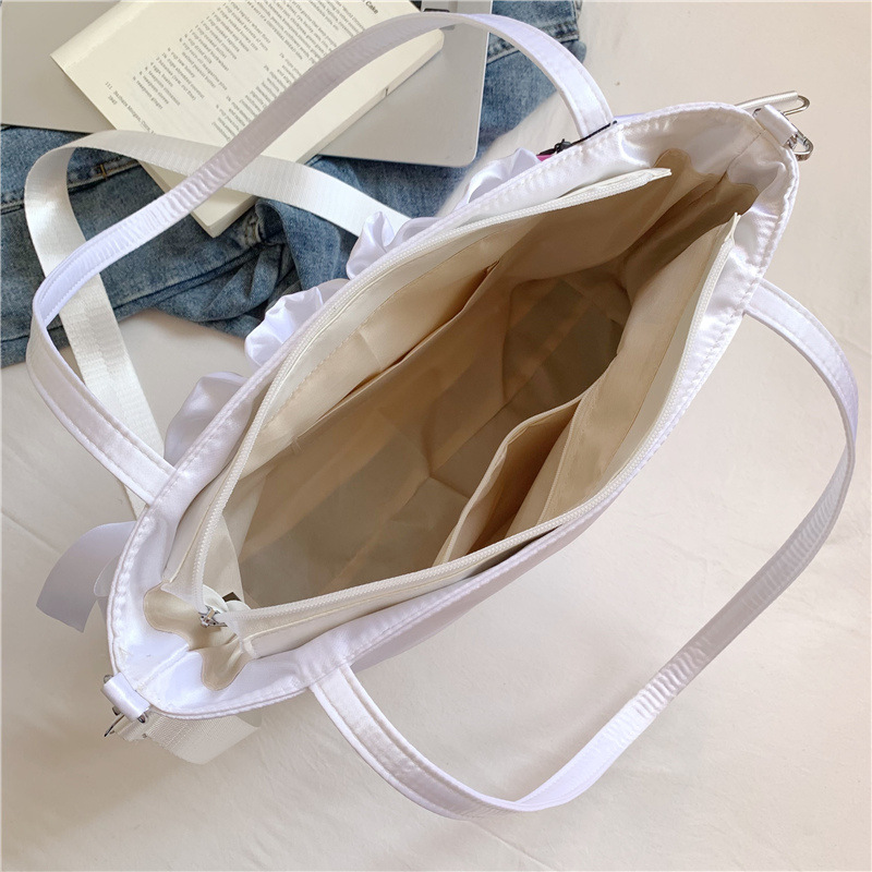 New Japanese-style Instagram sweet and cool girls' 2D transparent pain bag, single-shoulder bag, heart lace ballet-style underarm bag Specification drawing
