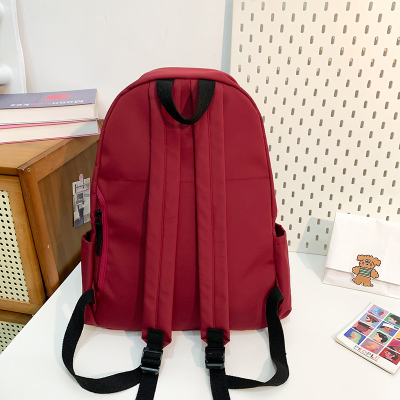 New fashionable solid color large-capacity schoolbag, Korean style Instagram versatile and simple backpack, casual spring outing lightweight backpack Specification drawing