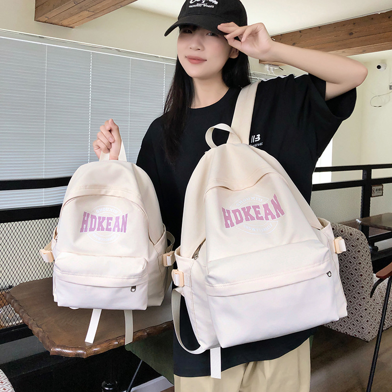 Spring new schoolbag: Korean-style ins high appearance level, forest-style fresh and light pink, girlish backpack for traveling and shopping details Picture