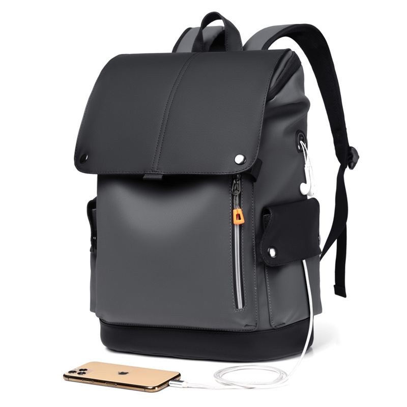 New men's backpack, lightweight and lightweight, PU casual bag, business travel, men's commuter bag, backpack Item Picture