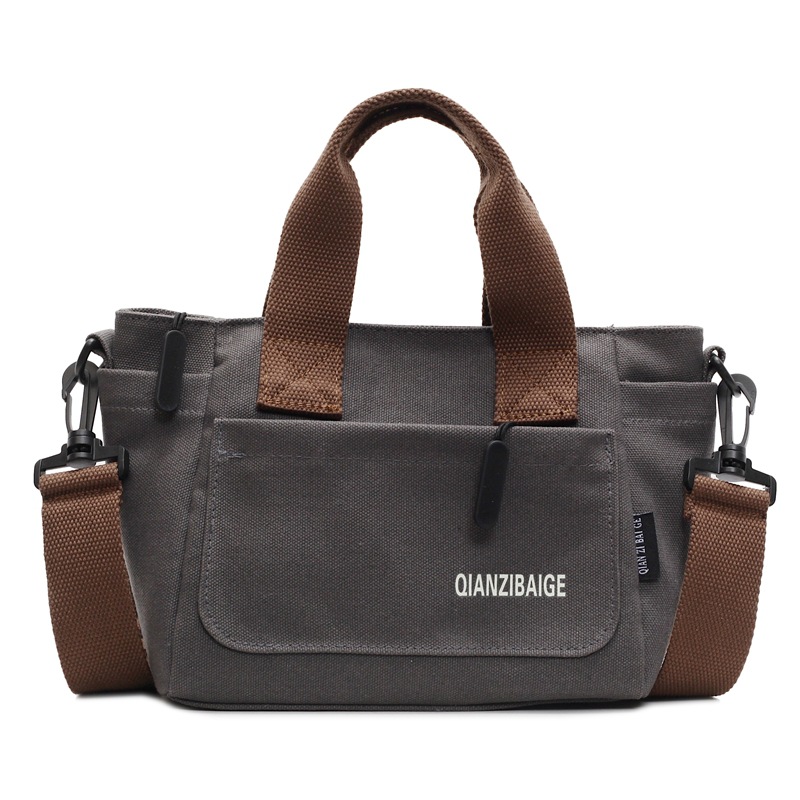 The 2025 new style of fashionable and casual canvas bag is versatile and has a large capacity. It is a niche handbag and a simple Korean-style commuter tote bag Item Picture