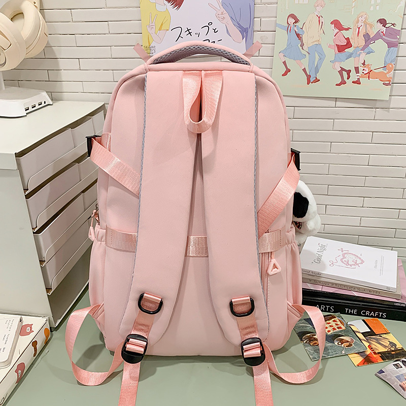 The new schoolbag features a high level of appearance, a college-style high school backpack, and a Korean-style Instagram sweet girl two-piece backpack for primary school students Specification drawing