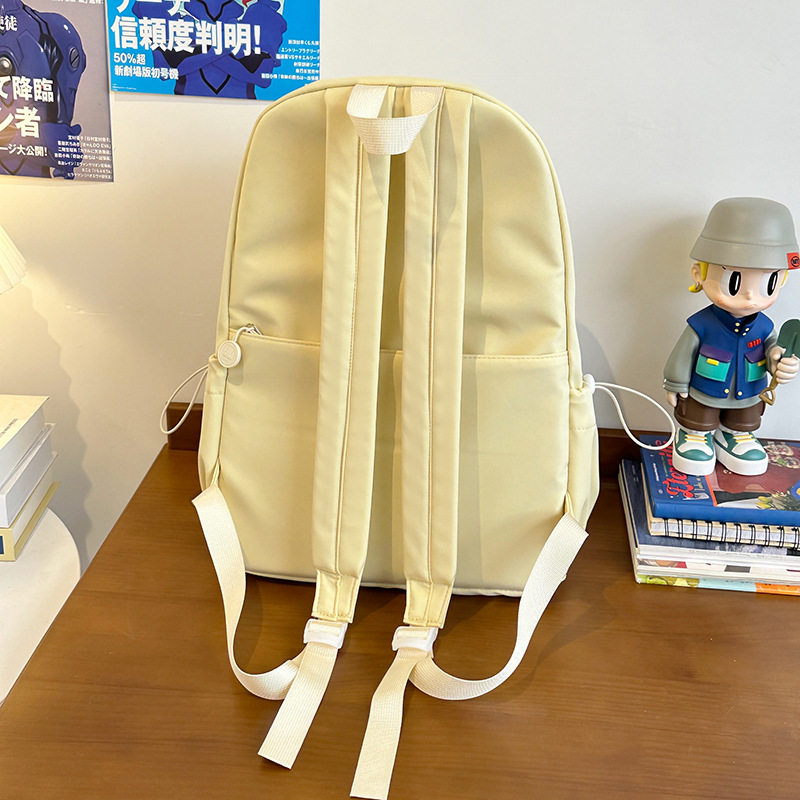 Dopamine InS-style cute embroidered schoolbag, simple, large-capacity, versatile commuting backpack, lightweight travel backpack Specification drawing