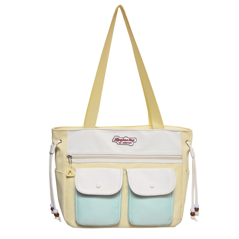 Multicolored commuting single-shoulder crossbody bag, large-capacity forest-style girl's hand-held tote bag, cute student class tutorial bag Item Picture