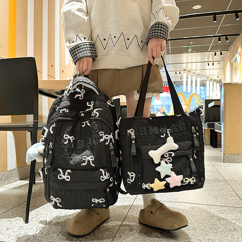 2025 New versatile large-capacity schoolbag for junior and senior high school students, fresh and sweet after-school bag, Korean-style backpack for girls details Picture
