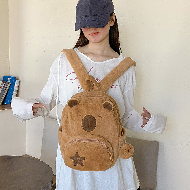 New Kapipala plush bag set, cartoon and cute, cute handbag, plush toy bag, birthday present Application Scenario