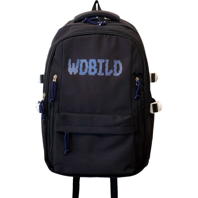 The new Korean-style ins casual and simple letter backpack is a versatile large-capacity shoulder bag for junior and senior high school students to travel easily Item Picture
