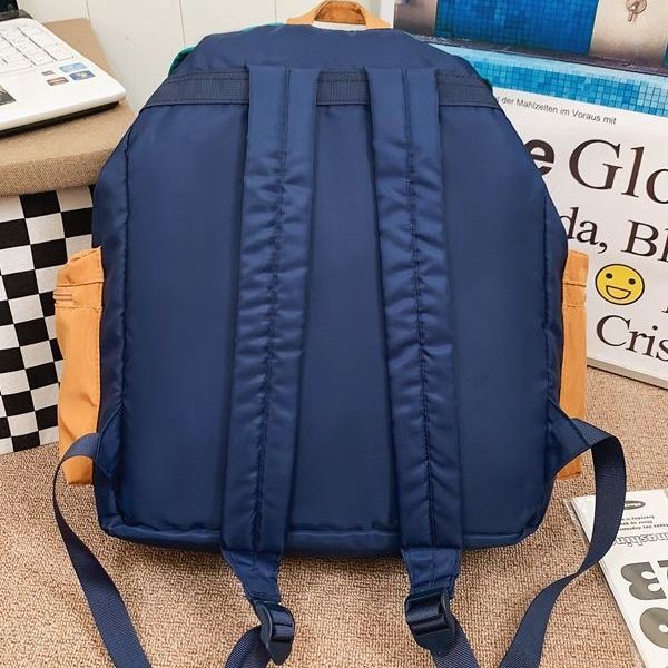 Japanese-style original schoolbag for girls in junior and senior high school, color-blocking flip backpacks, casual, cute and lightweight backpacks for primary school students Specification drawing