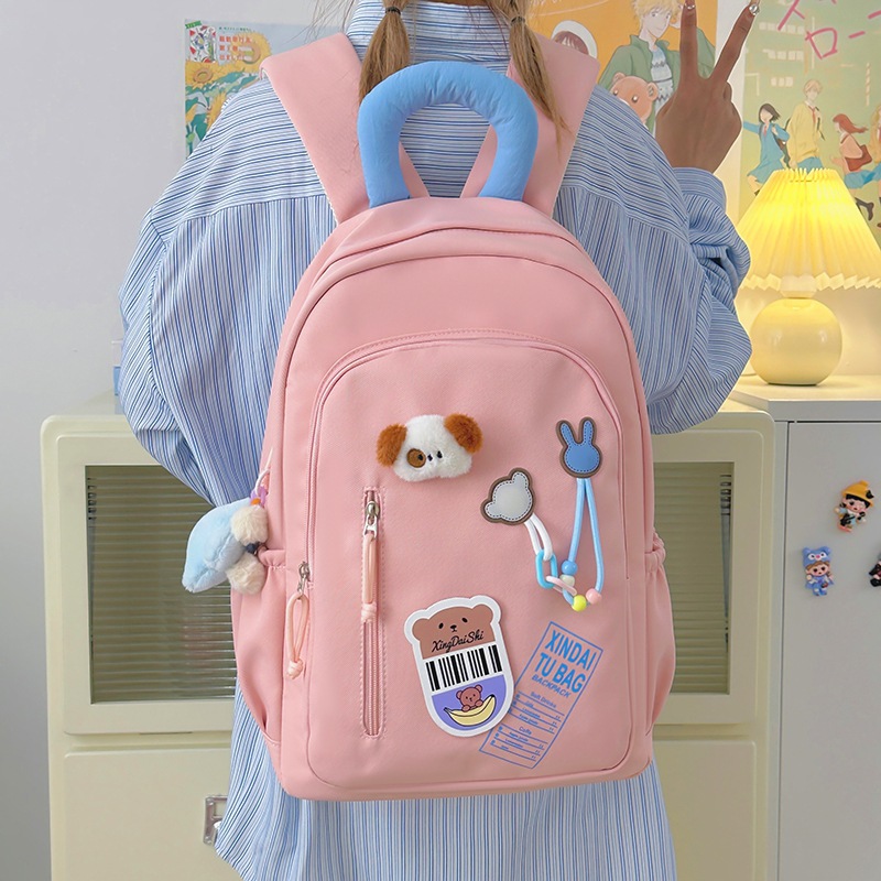 The new forest-themed ins high-appearance-level fresh, sweet and cute cartoon backpack is a backpack for middle school students in grades 1 to 3 full figure