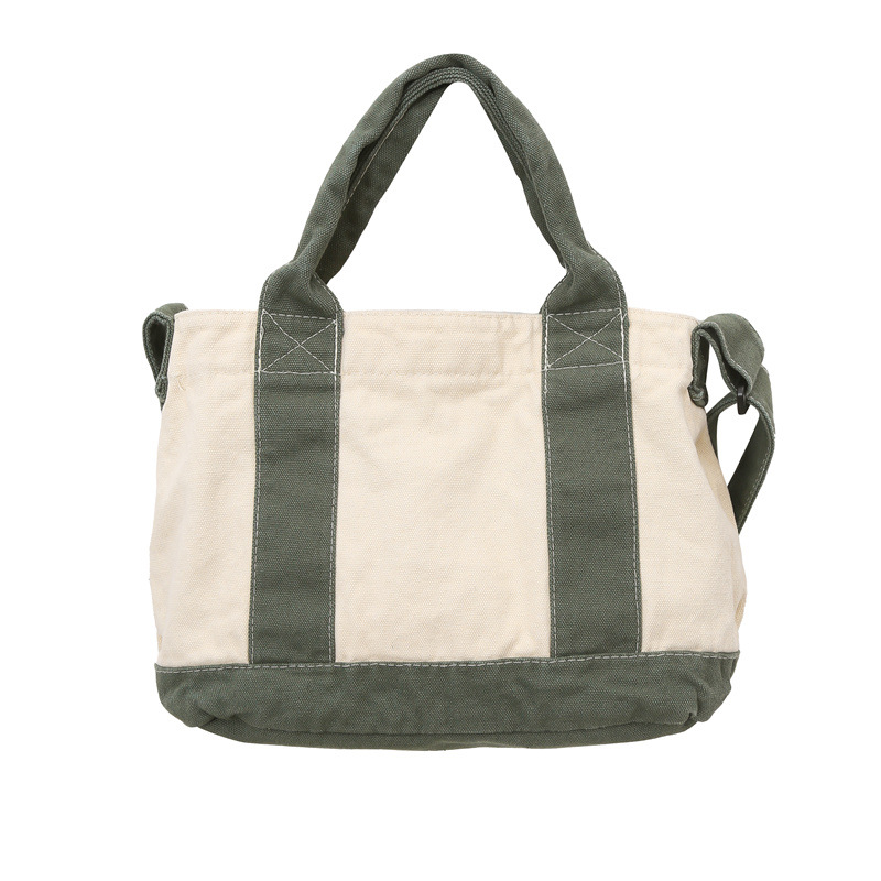 A simple and stylish Japanese Instagram casual canvas single-shoulder bag, a literary and artistic hand-held crossbody bag for a girl's outing Item Picture