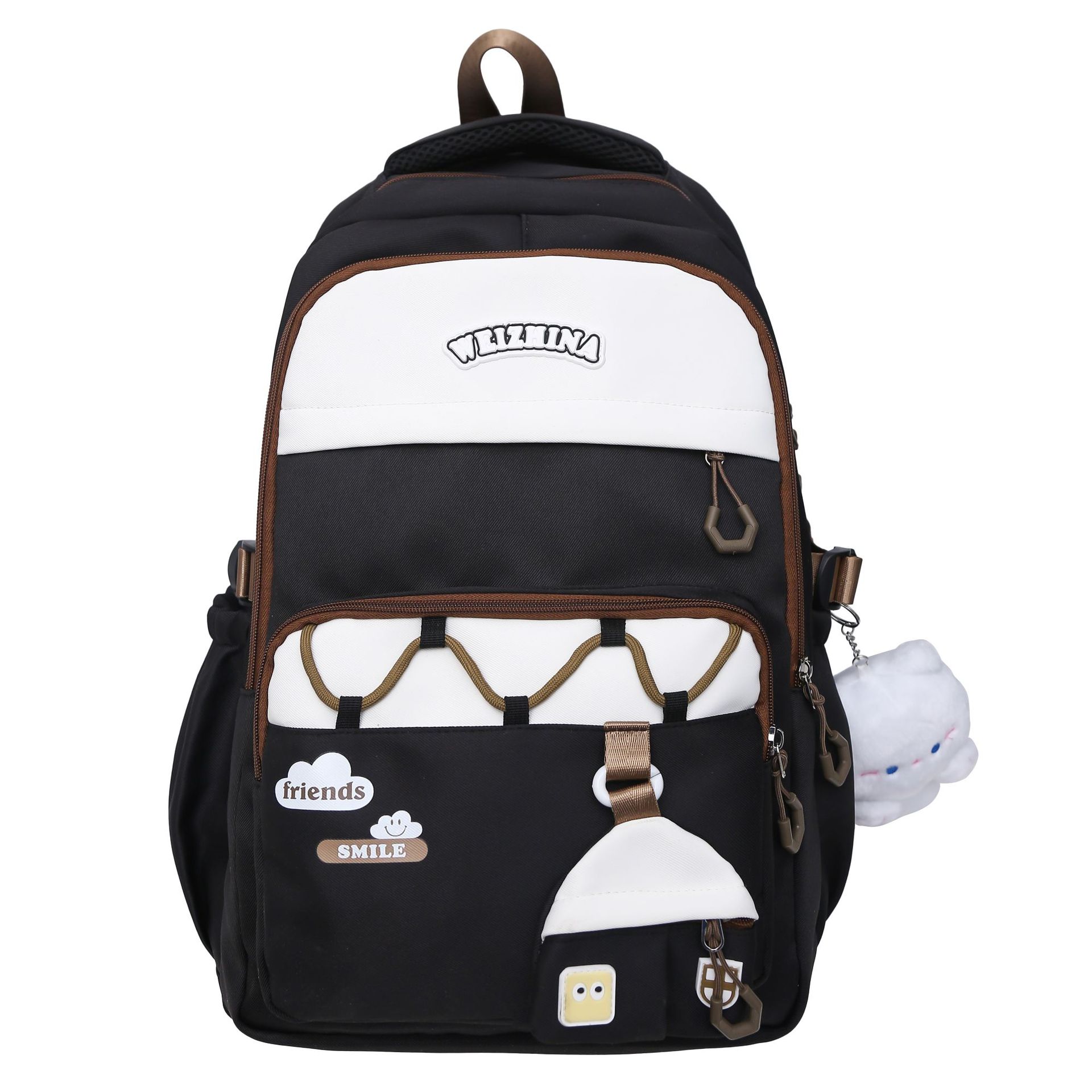 Spring new high-quality schoolbag for girls, Korean style Instagram color-blocking and splicing multi-compartment lightweight backpack for primary and secondary school students Item Picture