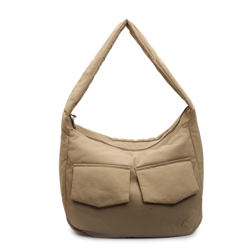 Korean style simple and versatile tote bag for women, Spring 2025 new large-capacity fabric bag, laid-back style single-shoulder crossbody bag Item Picture