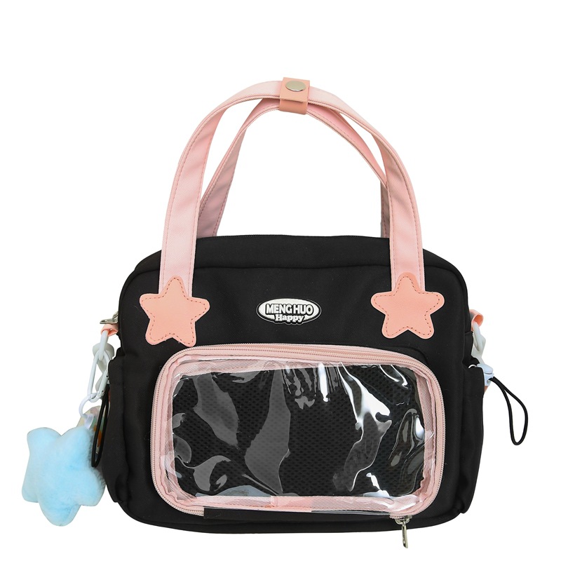 Korean Instagram-style three-in-one hand-held shoulder crossbody bag for girls, transparent and cute pain bag for girls, and single-shoulder bag for students in class Item Picture