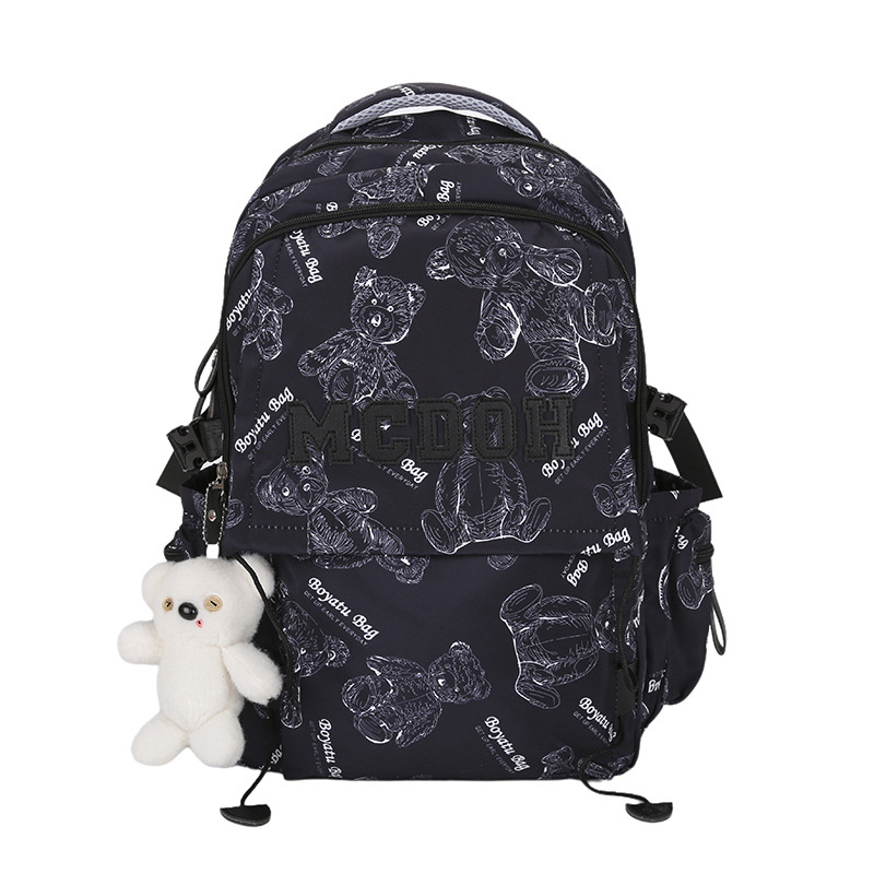 New high-capacity backpack for female college students, junior and senior high school students, simple and versatile, fashionable backpack for men Item Picture