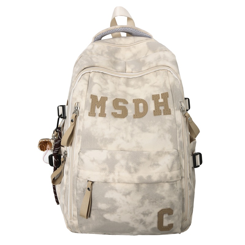 A large-capacity, trendy and casual college student couple backpack with a Korean college style and lettered travel backpack Item Picture