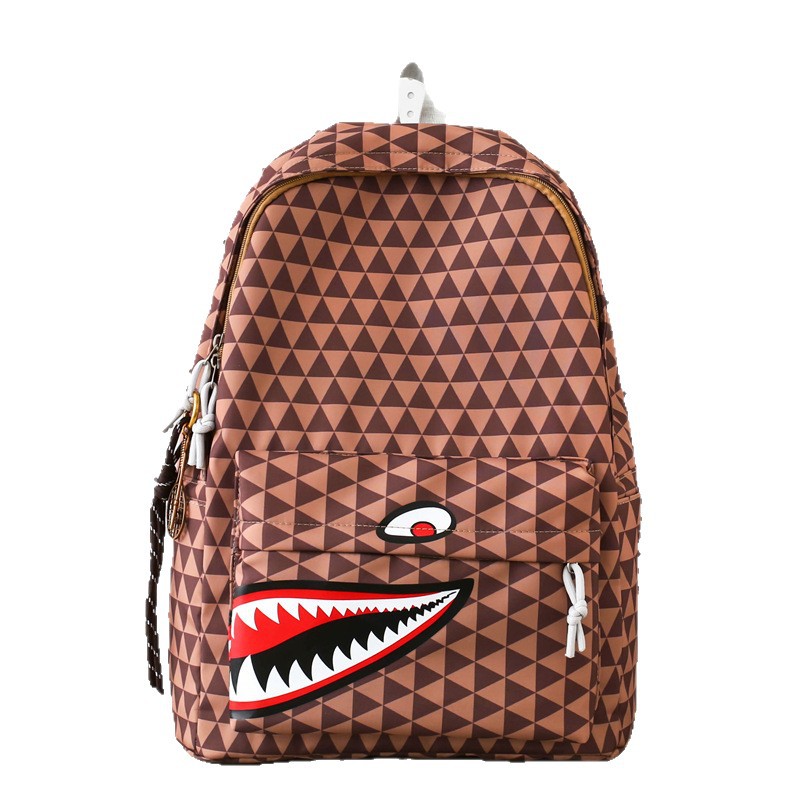 New Korean-style checkered backpack, casual and trendy large-capacity computer bag, and schoolbag for primary and secondary school students, junior high school and senior high school Item Picture