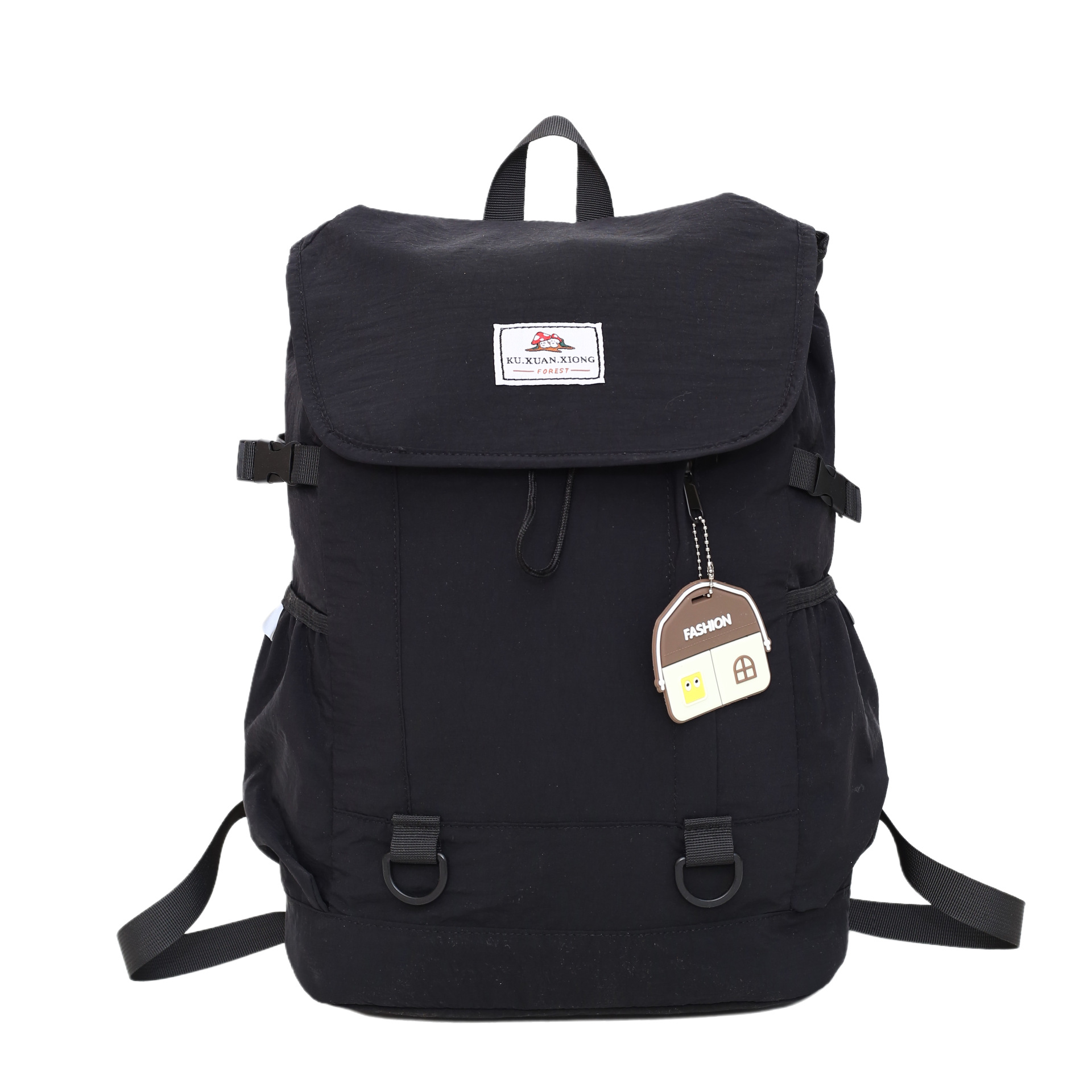 2025 New summer fashion, simple and fresh, color-blocking casual large-capacity couple's backpack Item Picture
