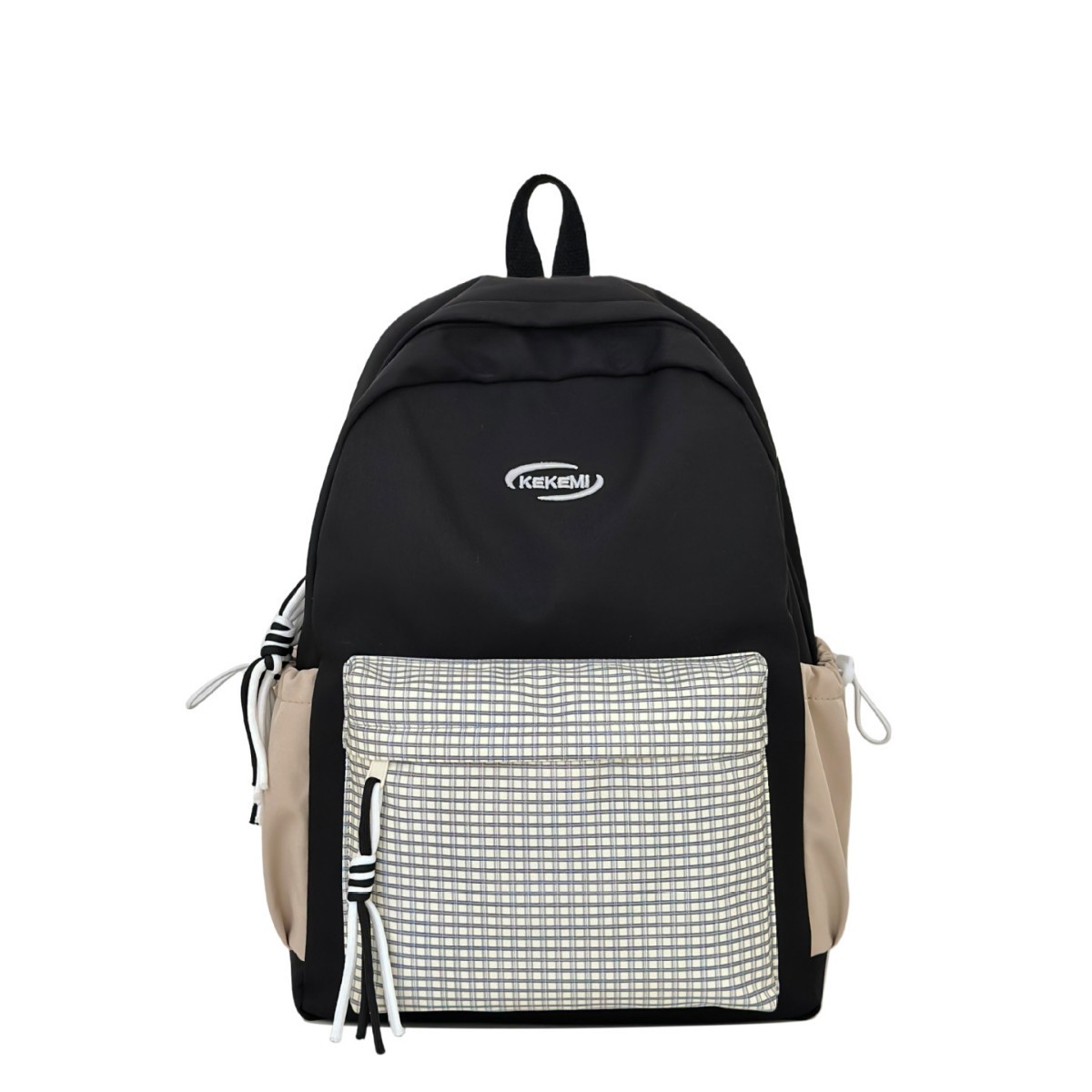 Japanese-style ins fresh and light checkered candy-colored schoolbag for girls, a versatile and large-capacity backpack for junior and senior high school students Item Picture