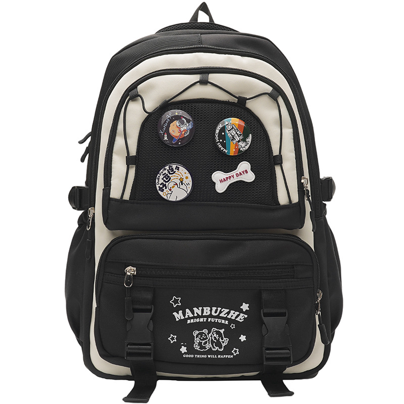 High-appearance-level, cute and fresh, color-blocking schoolbag for girls, middle and primary school students in grades 3 to 5, multi-layered wide shoulder strap backpack Item Picture