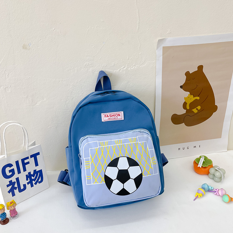 Wholesale of 2024 new kindergarten small schoolbags, football-printed small backpacks, Japanese and Korean version children's lightweight backpacks details Picture