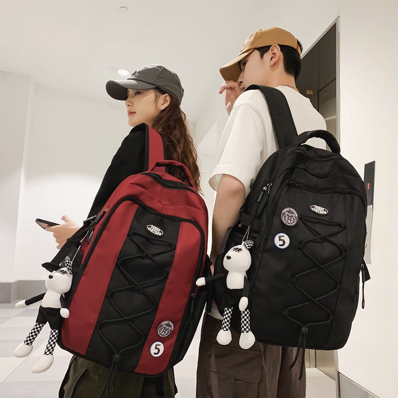 A new high-appearance-level, fresh and sweet backpack for couples from Korean Instagram, featuring a simple and lightweight travel backpack with a large capacity details Picture