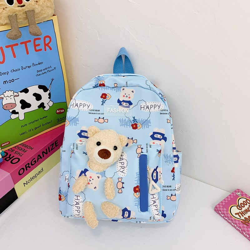 Cute cartoon bear backpack for children, stylish and trendy schoolbag for kindergarten girls, casual snack backpack Specification drawing