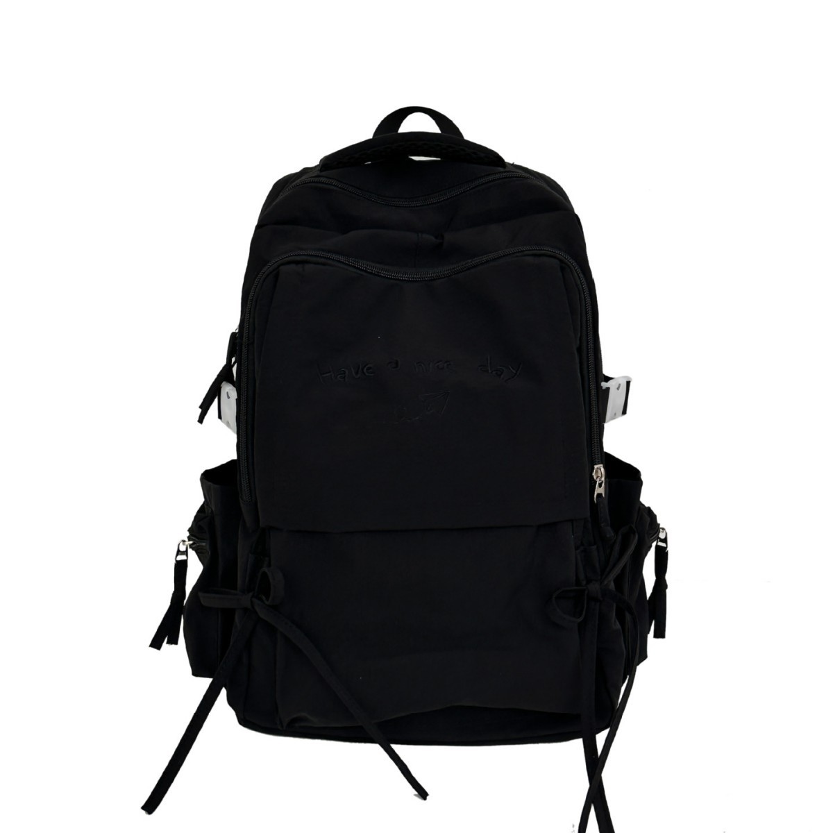 Japanese-style lightweight solid-color backpack, large-capacity outdoor travel backpack, casual and versatile college student commuting schoolbag Item Picture