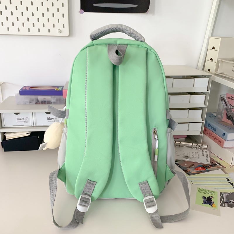 Japanese-style ins junior high school student high appearance level schoolbag, fresh and sweet, color-blocking versatile backpack, forest-style girl's backpack Specification drawing