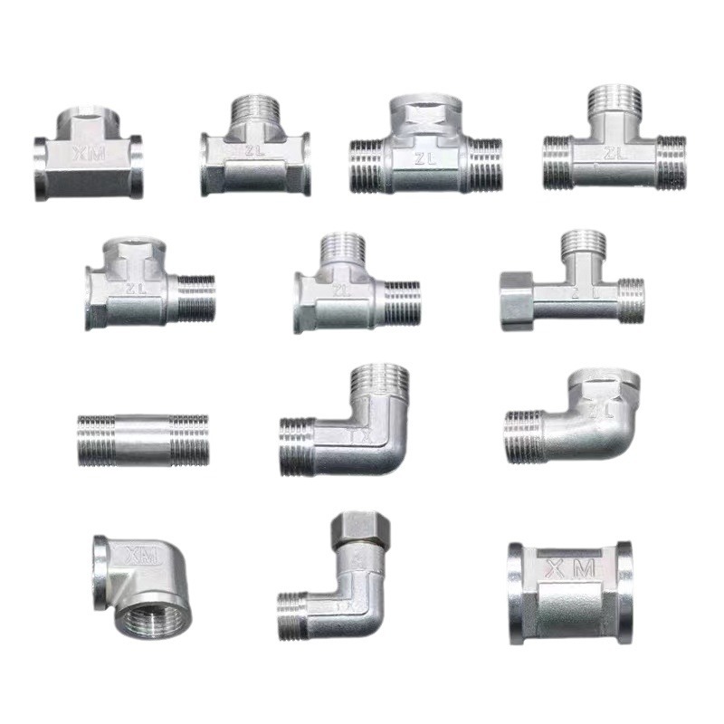 4-point stainless steel double-threaded inner and outer threaded elbow three-way, 304 outer threaded union, direct elbow union, reducer inner and outer threaded Item Picture