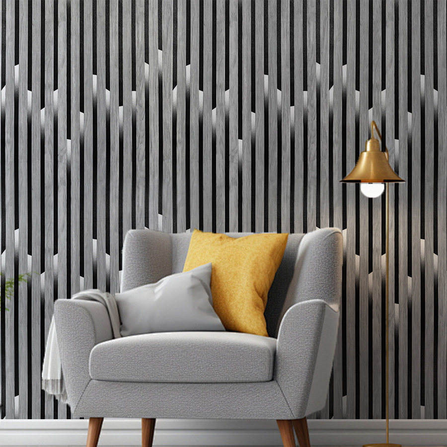 Cross-border distribution of 3d grille striped self-adhesive wallpaper, KTV home decoration building materials, TV background wallpaper wallpaper Application Scenario