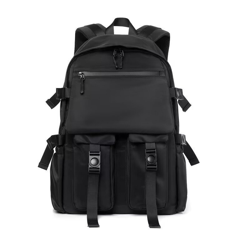 A new, fashionable, large-capacity, trendy and casual backpack for men's cross-border travel, a solid color computer backpack for men Item Picture